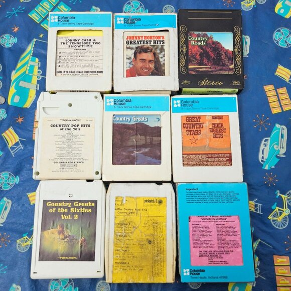 Vint Country 8-Track Tape Music Lot 9 Johnny Horton Country Stars Hits Road - Picture 1 of 8